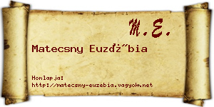 Matecsny Euzébia névjegykártya